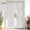Vatge Self-Adhesive French Door Curtains - Rodless No Drill Light Filtering Window Treatment for Sliding Glass Doors, 1 Panel, W25 x L72, Greyish...