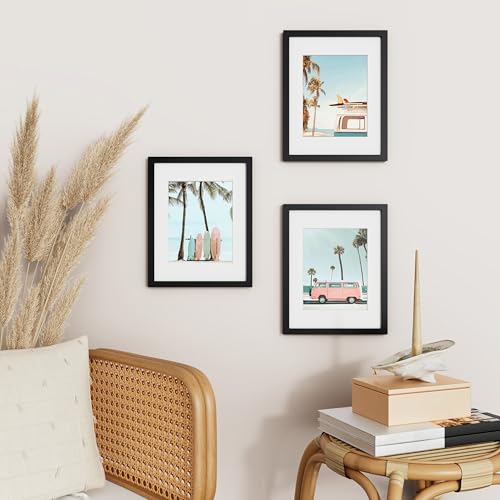 Vittanly 11x14 Picture Frame, Display Pictures 8x10 with Mat or 11x14 without Mat, Photo Frame for Wall Mounting, Black, 1 Pack