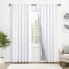 XWZO 100% Blackout Curtains 2 Panels with Tiebacks- Heat and Full Light Blocking Window Treatment with Black Liner for Bedroom/Nursery, Rod Pocket...