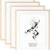 Yaetm 20x24 Picture Frame with Mat for 16x20 Set of 4, Natural Solid Oak Wood Frame for Wall Gallery, Photos, Posters & Art Prints, Horizontal and...