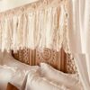 YJ YANJUN Boho Valances for Windows Handmade Cotton Crochet Lace Valance for Living Room Hollow Cafe Curtains 16 Inch Long Macrame Kitchen Curtain...
